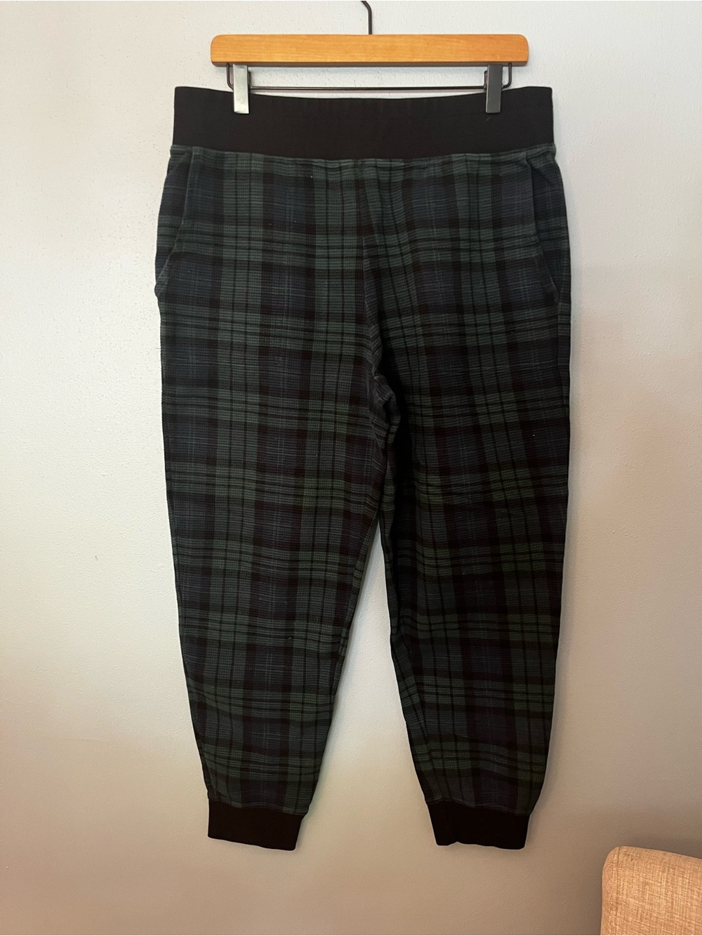 Lands' End Waffle-Knit Plaid Pajamas - Picture 4 of 5